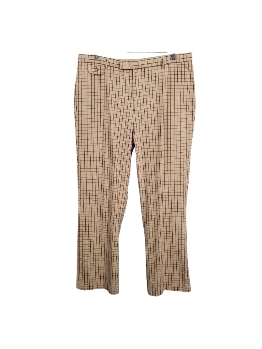 Original Penguin Mens Size 34 Pants Windowpane Retro Plaid Straight Leg Cotton
